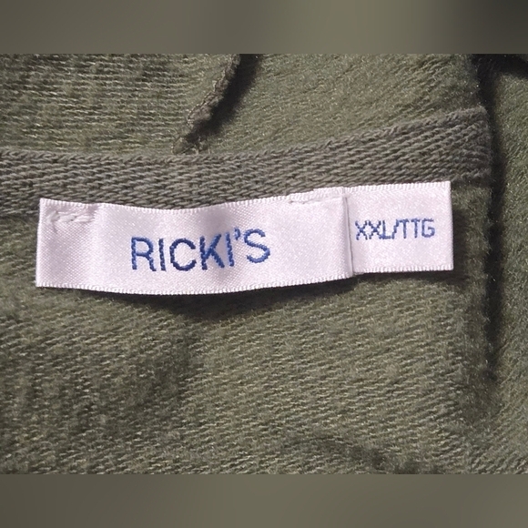Ricki’s Olive Green Button Front Hoodie Soft Casual Sweatshirt - Size XXL - Picture 10 of 11